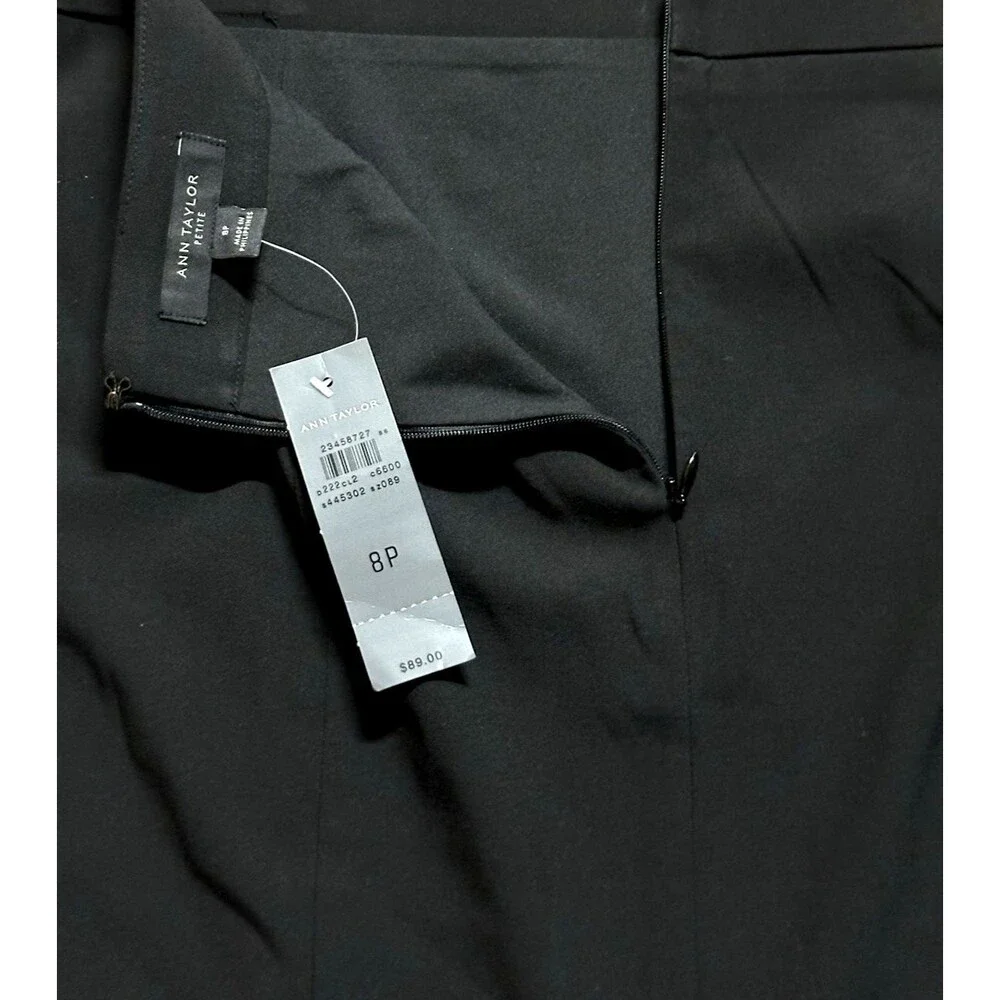 NWT Ann Taylor skirt 8P Knee Length Black corpcore classic business office wear